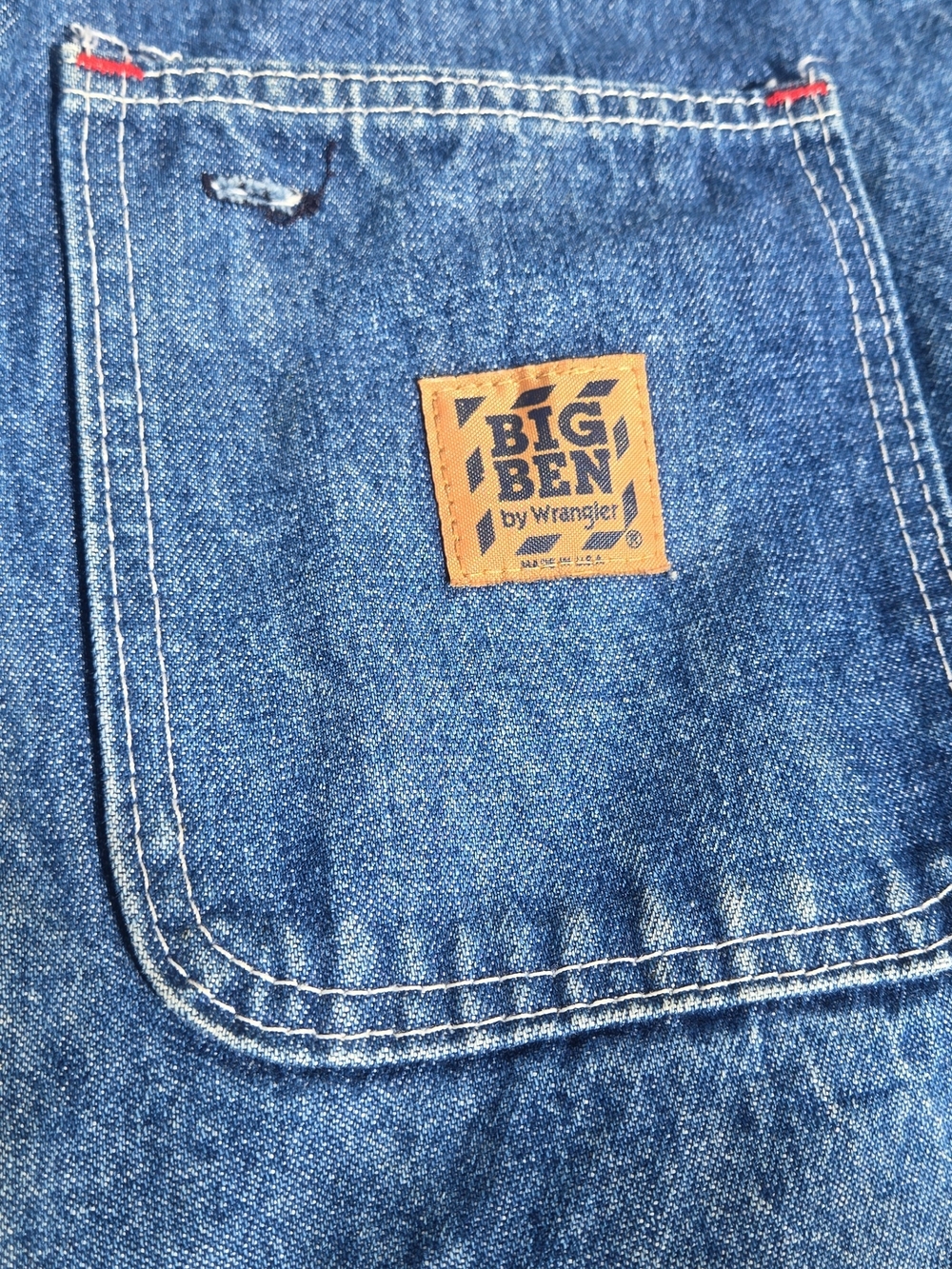 Vintage Big Ben By Wrangler Blue Denim Jacket with Dark Contrast Collar - Picture 4 of 10